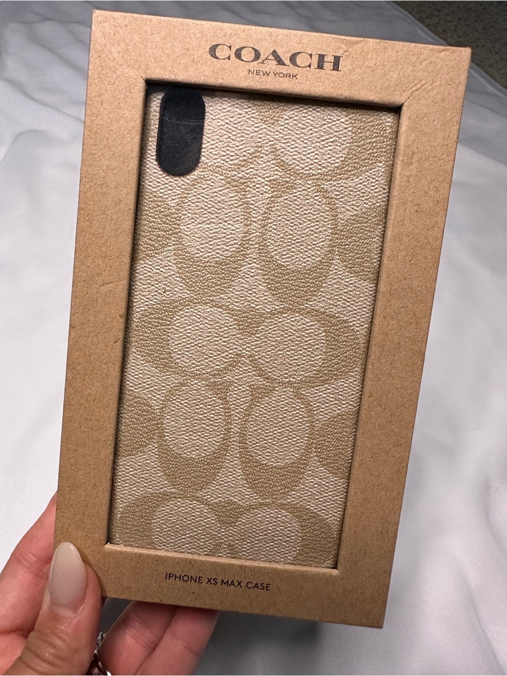 COACH Beige Signature Monogram iPhone XS Max Case